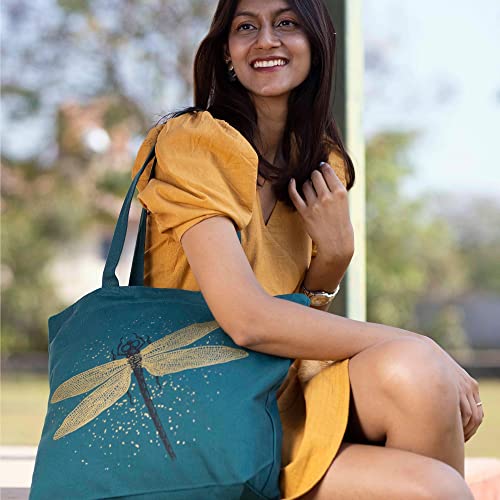 Eco Right Large Canvas Tote Bag for Women, Tote Handbags for Women with Zipper & Inner Pocket for College, Shopping, Office 1