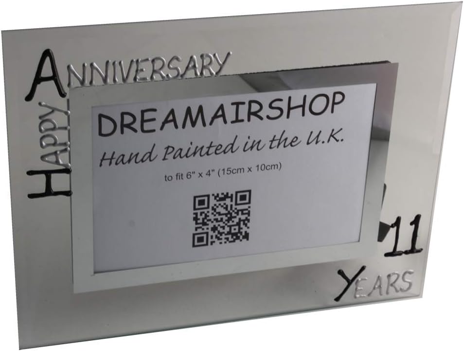 Dreamair11 Year Steel Wedding Anniversary: Photo Frame (Land) Blk/Svr