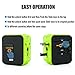 Limechoes International Travel Adapter Universal Power Adapter European Plug Converter Worldwide All in One with 2.4A 4 USB Ports and AC Socket US to Europe Plug Adapter for UK USA EU AUS Asia (Green)