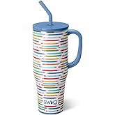 Swig Life 40oz Mega Mug, 40 oz Tumbler with Handle and Straw, Cup Holder Friendly, Dishwasher Safe, Stainless Steel, Insulated Teacher Tumbler (Teacher Life)