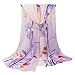 GERINLY Chiffon Scarves Lotus Flower Pint Sheer Neck Scarf (Pink+Mauve)