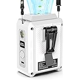 CAZOKASI Wearable Waist Clip Fan with Lighting Desktop Stand 16000rpm Runtime upto 20 hours (5000mAh / White)