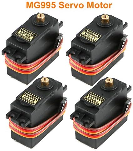 Insolous 4PCS Servo Motor MG995 Control Angle180 Metal Gear Servo 20KG Digital High Speed Torque Servo Motor for Smart Car Robot Boat RC Helicopter