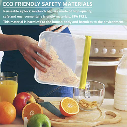 Reusable Gallon Storage Bags,5 Packs Leak Proof Freezer Bags,Eco