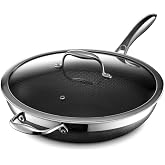 HexClad 12" Hybrid Nonstick Wok &amp; Lid, Induction-Ready, Dishwasher Safe | Oven Safe