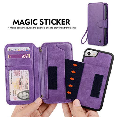 Cornmi Wallet Case Compatible with iPhone 8/7/6/6s, Cornmi PU Leather Wallet Case Replacement for iPhone 8/7/6/6s, Premium Leather Case for iPhone 8/7/6/6s, Portable Wallet Case Flip Cover