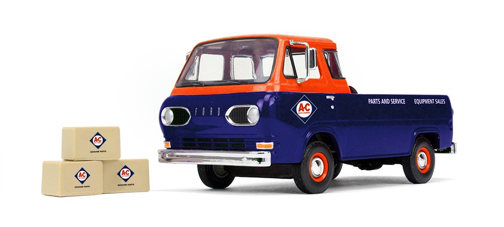 First Gear 1/25 Scale Diecast Collectible Allis-Chalmers 1960s Ford Econoline Pickup with Three Boxes (#49-0401)