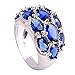 Psiroy Women's 925 Sterling Silver 7.75cttw Sapphire Quartz Filled Ring