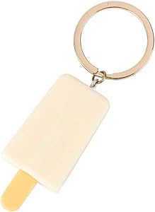 Happyyami Ice Cream Key Chain Dessert Food Metal Ring Keychain Charm Hanging Handbag Pendant for Bag Car Decoration
