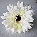 Htmeing 10 pcs Sunbeam Artificial Flower Mum Gerber Daisy Bridal Bouquet Silk Wedding Party Decoration (white)