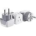 Schuko Germany, France Plug Adapter by Ceptics, Dual Input - Ultra Compact Light Weight - Usa to Russia, South Korea Travel A