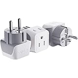 Schuko Germany, France Plug Adapter by Ceptics, Dual Input - Ultra Compact Light Weight - Usa to Russia, South Korea Travel A