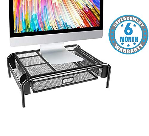 Voroly Mesh Metal Ventilated Laptop Monitor Printer Table Stand