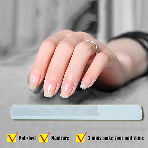 PrettyDiva Glass Nail Shiner - Nano Glass Nail Files Crystal Nail Buffer Shine Polisher for Natural Fingernails Toenails -1pc