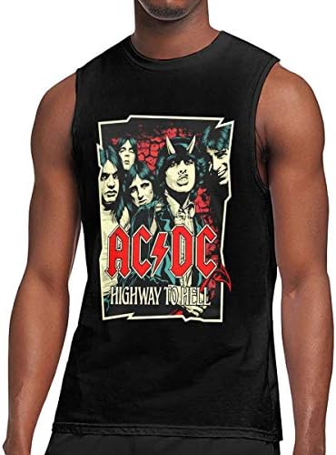 Deborah E Freeman ACDC T Shirts Men's Sleeveless Round Neck Tops Tank Top Muscle Tees
