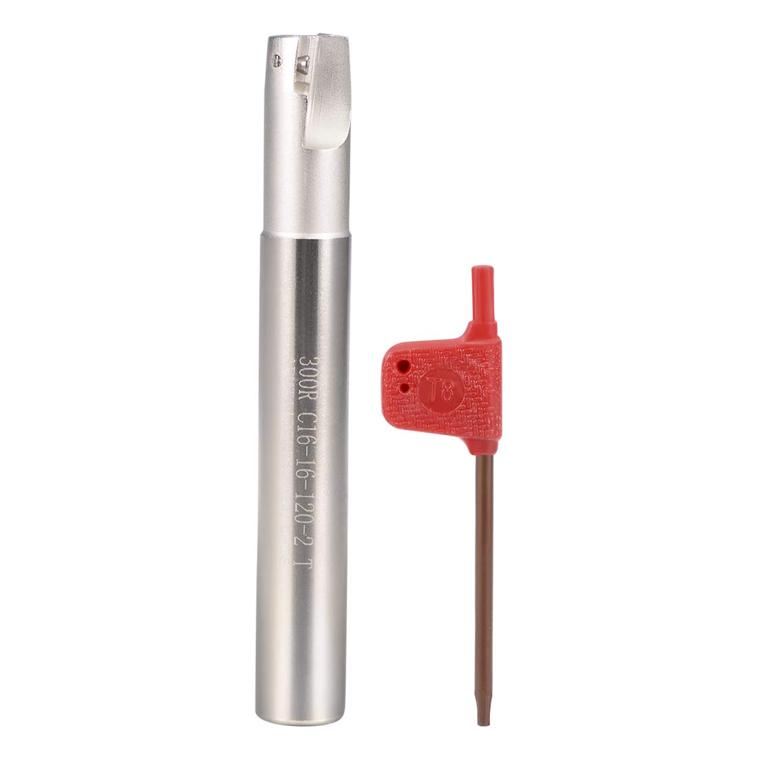 Sourcingmap 0.63" x 4.7" Indexable End Mills 2 Flute 90 Degree BAP300R R0.8 for APMT1135 Insert