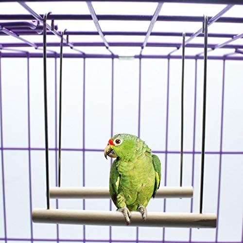 Bird Perches - Wooden Birds Perch Parrots Hanging Swing Cage Pendant Toys Stand Holder Natural - Medium Tree Sand Stands Bird Platform Macaws Wall Cage Perches Wood Toys Small Swings Parakee