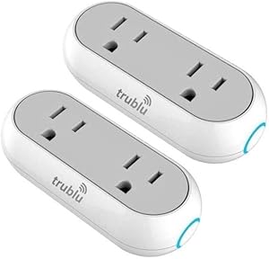 WiFi Smart Plug Socket Compatible with Alexa Echo | Google Home Dual Mini Smart Outlets with Remote Control Individually | Energy Monitoring and Timer | No Hub Required (2)