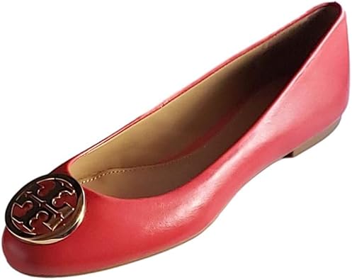 red leather ballet flats