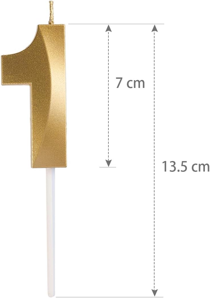 URAQT Birthday Candle for Cake 5D Shape Birthday Number Candles - Image 3