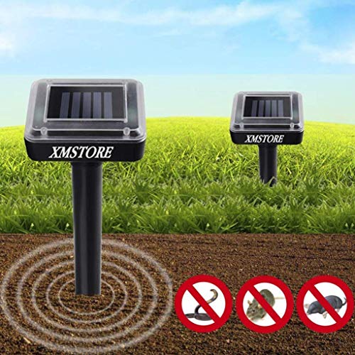 XMSTORE Mole Repellent, 3rd Generation Ultrasonic Rodent Repellent Solar Powered Vole Chaser