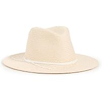 Woven Straw Fedora Hat With Elastic Sweatband Adjustable Pinched Crown 22.5in Lack of Color Women main image 2