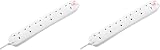 Masterplug Six Socket Extension Lead with Surge Protection 2m 13A 6G view 1