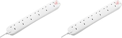 Masterplug Six Socket Extension Lead with Surge Protection 2m 13A 6G
