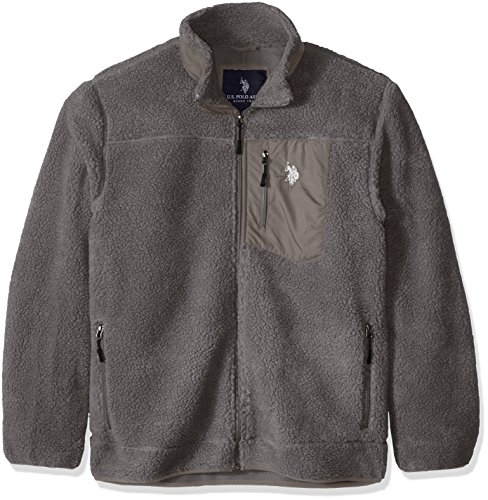 U.S. Polo Assn. Men's Faux Sherpa Jacket, Castle Rock, Large