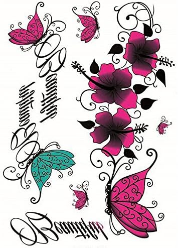 Yeeech Temporary Tattoos Sticker Butterfly Vine Flower Sexy Products for Women Waterproof