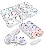 Colored Contact Lens Case for Women Men, BUVE Hard RGP Contact Lens Organizer Case with Carrying Travel Holder - FDA Approved,6 Pack(PS:Only Contact Lens case)