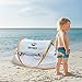 Wayfinder TravelTot, Baby Travel Tent Portable Baby Travel Bed Indoor & Outdoor Travel Crib Baby Beach Tent UPF 50+ UV Protection w/Mosquito Net and 2 Pegs (Gray/Orange)