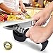 Kitchen Knife Sharpener -3 Stage Chef Knife Sharpening System to Stainless Steel Ceramic Tungsten Steel Gold Grit and Steel Knives By Ninepea,Black