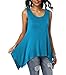 iGENJUN Women's Scoop Neck Flowy Tank Tops Summer Sleeveless Tunic,XL,Light Blue