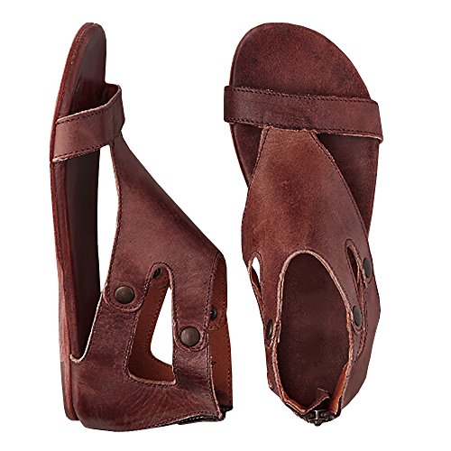 Fashare Women s Open Toe Casual Flat Sandal Retro Beach Slipper Sandals Shoes