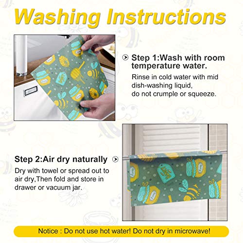 Bienenwachstücher wachstücher, 8er Set – Bio Wickeltücher aus Bienenwachs – 100% Natürlich & Umweltfreundlich Bienenwachstuch Wachstücher groß Beeswax wrap – Wiederverwendbar - Lebensmittelecht