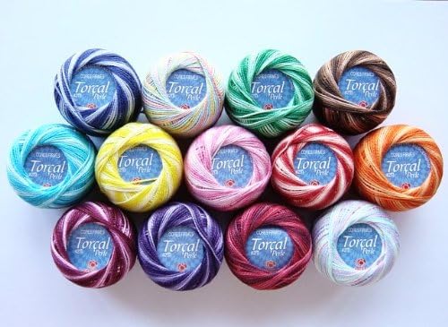 Free Ship Lot 12 Balls of Torcal Variegated Size 5 Perle/pearl Cotton Threads for Crochet, Hardanger, Cross Stitch, Needlepoint Hand Embroidery
