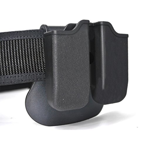 Tactical Magazine Holder The Ultimate Double Stack 9mm /.40 cal Magazines,Elutong New Arrival Hunting Belt Case Holster Pouch Cartridge Clip Holder Gun with Paddle Pouch Balck(Including Wrench)
