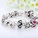 Presentski Fashion Charm Bracelet for Teen Girls and Women with Flower Themed Charms