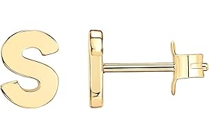 PAVOI 14K Gold Plated Sterling Silver Alphabet Letter Earrings | Personalized Initial Earrings