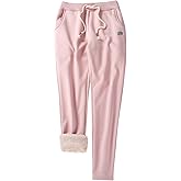 Gihuo Women's Sherpa Lined Sweatpants Winter Casual Jogger Sweat Pants Warm Athletic Thermal Fleece Lining Lounge Pants
