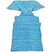 Coroler Lovely Blue Mermaid Tail Crochet Blanket All Seasons Soft Warm Sleeping Bags