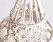 Mkono Macrame Plant Hanger Indoor Lantern with Hanging Planter Pendant Light Shade Cotton Rope Boho Home Decor, 51 Inch (NO Light Included)