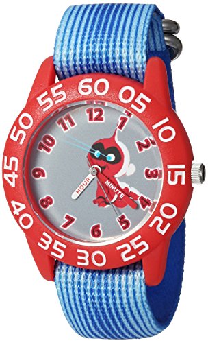 DISNEY Boy's Incredibles 2' Quartz Plastic and Nylon Casual Watch, Color:Blue (Model: WDS000573)