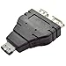 eSATAp (Power Over eSATA) Male Combo to USB 2.0 A Female + eSATA Female Adapter