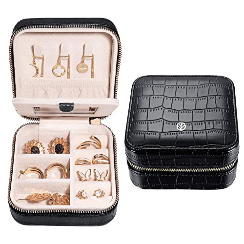 S.Leaf Mothers Day Gifts Travel Jewelry Organizer Travel Jewelry Boxes for Women Small Jewelry Travel Case Box Portable Travel Jewelry Case Jewelry Organizer Travel Case Mini Jewelry Travel Case