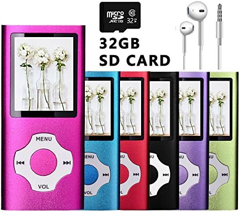 VOLGER DIGITAL 32GB Versatile Mini MP3 MP4 Music Player Internal Micro SD Card Lossless Sound Hi-Fi Entry Video Movie Player FM Radio Voice Recording Photo Viewer E-book Reader Media Player (Rose)