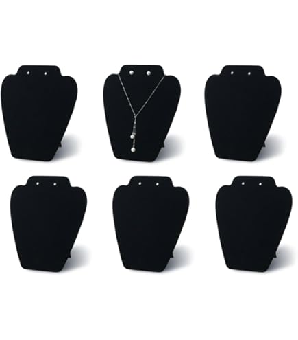 Présentoir à Bijoux Pour Colliers, Chaînes, Bustes, Colliers Et Pendentifs En Velours Gris