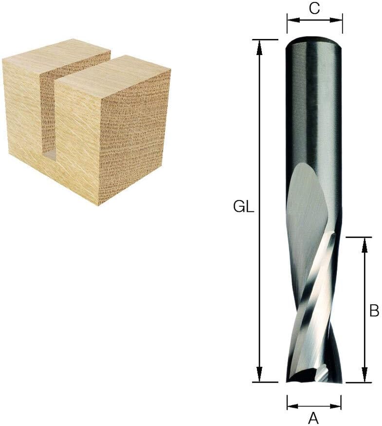 ENT 10031 Solid Carbide Spiral Bits SC, Shank (S) 8 mm, Diameter (D) 8 mm, NL 42 mm, GL 90 mm, D=8 / NL=42 / GL=90 - Image 3