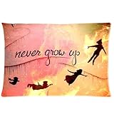 Disney Classic Cartoon Peter Pan We Never Grow Up Warm And Soft Personalized Printed 20x30 Inches Two Sides Pillow Case